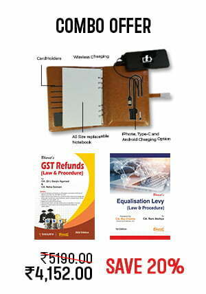 Combo Offer - GST REFUNDS (Law & Procedure) , EQUALISATION LEVY (Law & Procedure) & Finfluencer Wireless Charging Note Book Diary - shopscan