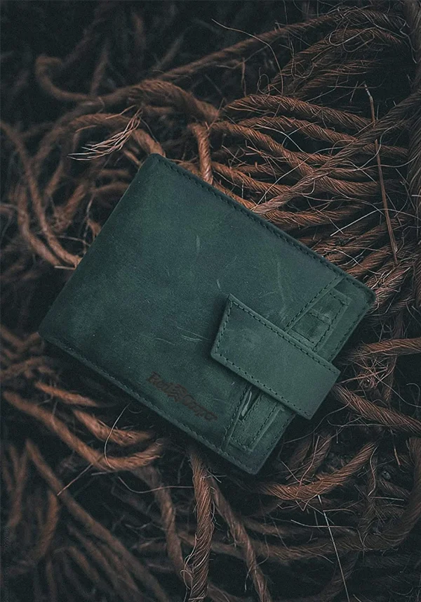 Red Cooper Bifold Wallet - Dark Green
