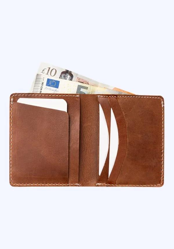 Red Cooper Bifold Vertical Wallet - Tan - Image 3