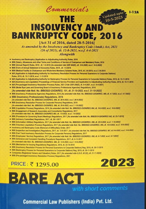 The Insolvency & Bankruptcy Code, 2016 - shopscan