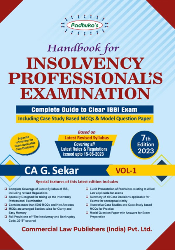 Handbook For Insolvency Professional Examination (Set of 2 Vols ) - shopscan