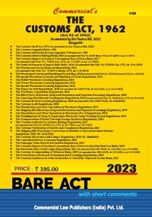 Bare Act - Customs Act - Tax Book - Custom Book - Law Book - Bharat Law House - Shopscan