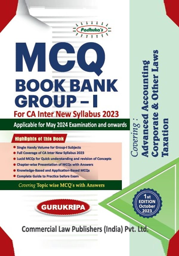 CA Inter New Syllabus 2023 - MCQ Book - CA Inter New Syllabus 2023 Book - MCQ Book Bank Group-I - MCQ Book for CA Inter - CA Book - MCQ Book - Shopscan