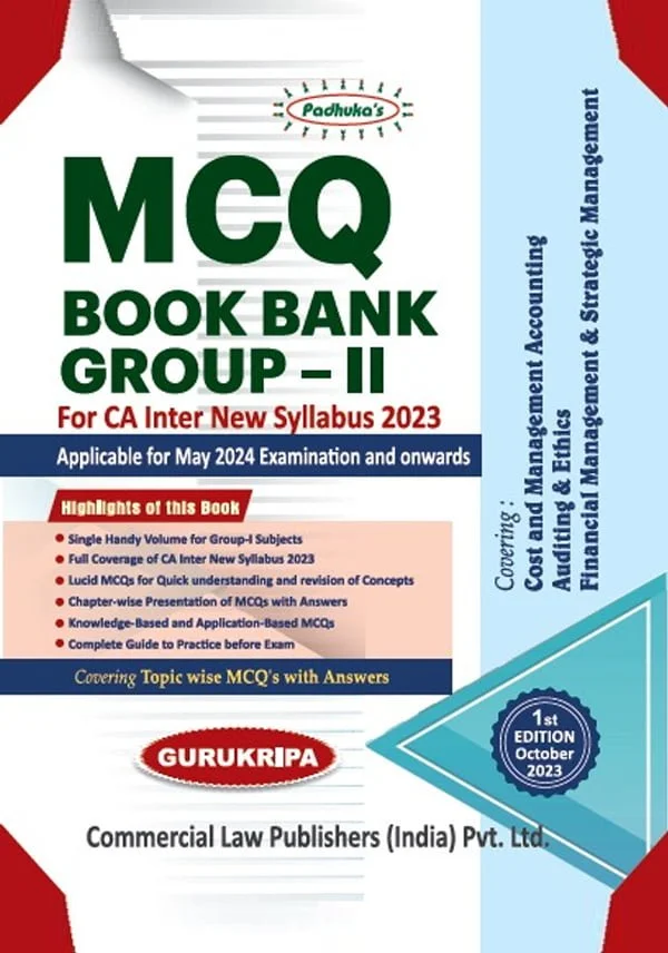 MCQ Book Bank Group-II - CA Inter New Syllabus 2023 - MCQ Book Bank - CA Inter New Syllabus 2023 Book - CA Inter Book - CA Books - MCQ Book for CA Inter - Shopscan